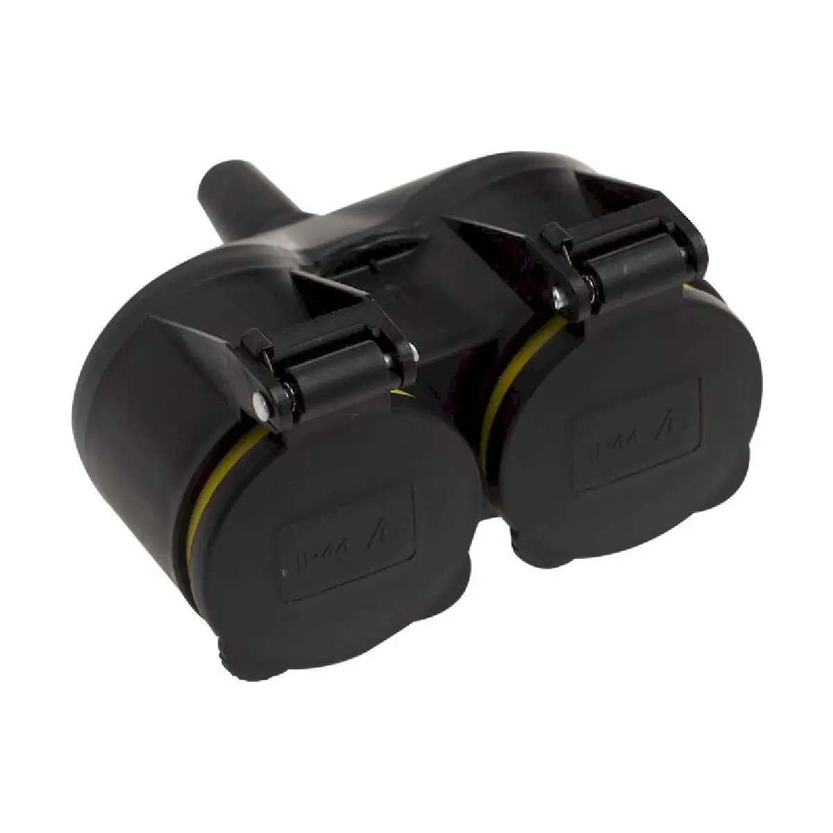 04-7777 GEYER ΡΕΥΜΑΤΟΔΌΤΗΣ ΜΑΎΡΟΣ ΔΙΠΛΌΣ ΙΡ44, 16Α 250V GEL-013 - Image 1