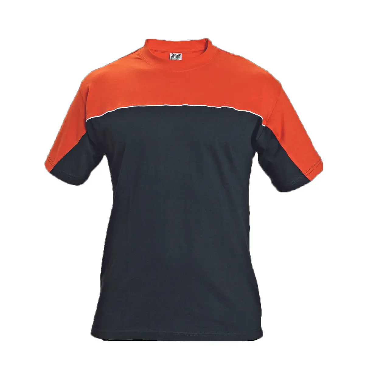 04-9571 ΜΠΛΟΥΖΑΚΙ ΚΟΝΤΟΜΑΝΙΚΟ EMERTON ΔΙΧΡΩΜΟ ΜΑΥΡΟ - ΠΟΡΤΟΚΑΛΙ 2XL - Image 1