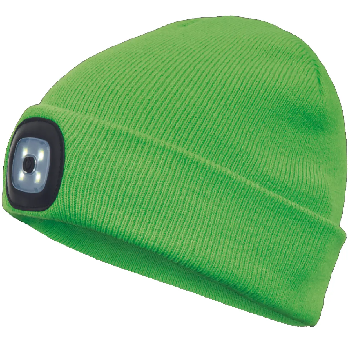 04-9746 ΣΚΟΥΦΟΣ ΕΡΓΑΣΙΑΣ ΠΡΑΣΙΝΟΣ ΜΕ ΦΑΚΟ LED ΕΠΑΝΑΦΟΡΤΙΖΟΜΕΝΟ - Image 1