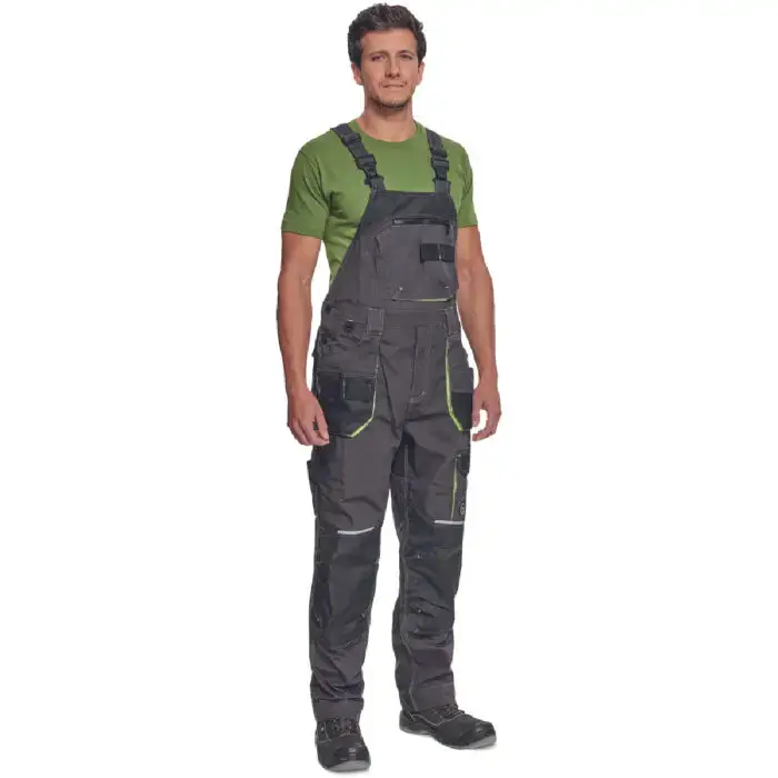 ΦΟΡΜΑ ΕΡΓΑΣΙΑΣ ΜΕ ΤΙΡΑΝΤΕΣ GREENDALE  ΑΝΘΡΑΚΙ/ΛΑΙΜ 65%poly-35%cott, 270 g/m² No 54/L - Image 2