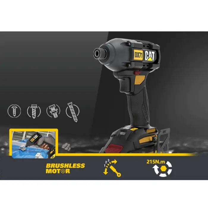 CAT SET ΚΑΤΣΑΒΙΔΙ ΠΑΛΜΙΚΟ Li-ion 18V 2x2Ah DX71 - Image 3