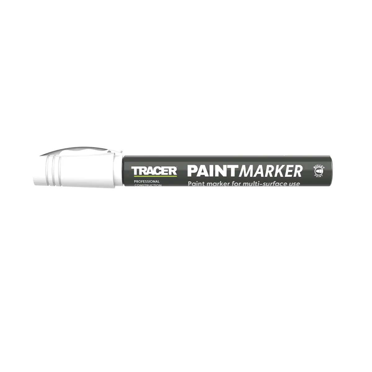 05-8586 TRACER Μαρκαδόρος ανεξίτηλος βαρέως τύπου λευκός APTM2 - Image 1