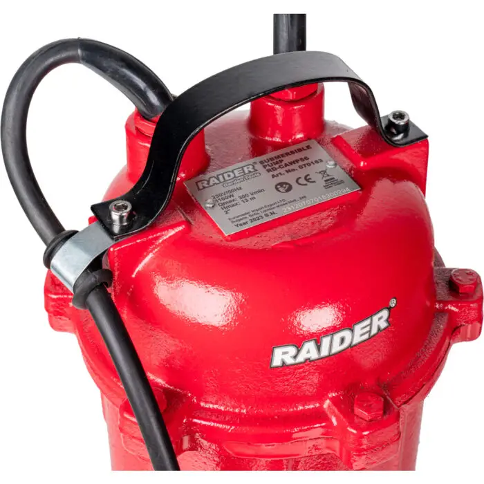 RAIDER ΑΝΤΛΙΑ ΥΠΟΒΡΥΧΙΑ ΜΑΝΤΕΜΕΝΙΑ ΑΚΑΘΑΡΤΩΝ ΜΕ ΚΟΠΤΗΡΑ RD-CAWP56 1.1kW300L/m.13m 070163 - Image 3