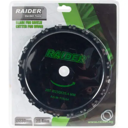 RAIDER Δίσκος θαμνοκοπτικού με αλυσίδα 230mm 20 δόντια Ø230x25.4 mm 110344