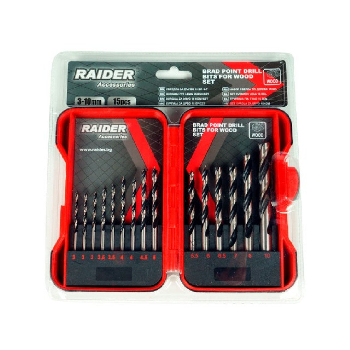 157791 RAIDER ΤΡΥΠΑΝΙ ΞΥΛΟΥ ΑΚΙΔΟΣ ΣΕΤ 15τεμ 3-10ΜΜ 157791 - Image 1