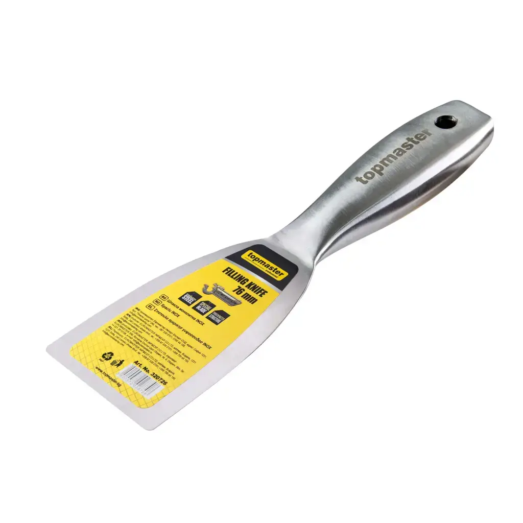 320726 TOP MASTER Σπάτουλα αμερικής γυψοσανίδας inox 76mm 320726 - Image 1