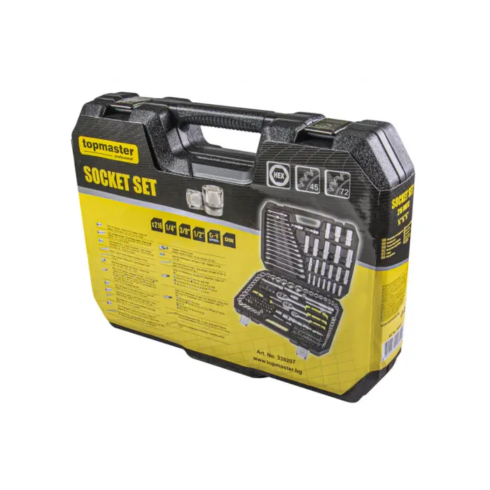 TOP MASTER ΚΑΣΕΤΙΝΑ ΚΑΡΥΔΑΚΙ 1/4'' & 3/8' & 1/2'' ΣΕΤ 216τεμ 339207 - Image 2