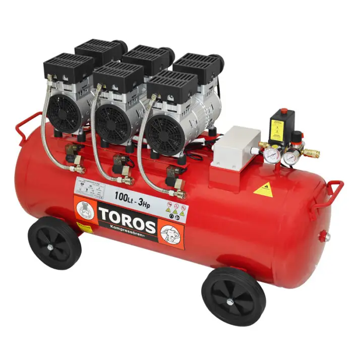 TOROS: ΑΕΡΟΣΥΜΠΙΕΣΤΗΣ ΧΑΜΗΛΟΥ ΘΟΡΥΒΟΥ OILFREE 100LT, 3HP - Image 3