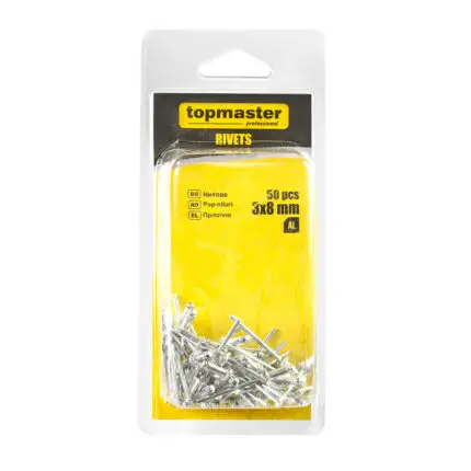 TOP MASTER Πριτσίνια αλουμινίου 50τεμ 3x8mm 511147
