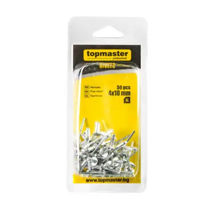 TOP MASTER Πριτσίνια αλουμινίου 50τεμ 4.8x10mm 511153