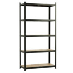 ΡΑΦΙΕΡΑ ΜΕΤΑΛΛΙΚΗ 90x40x180 ΜΑΥΡΗ 175kg 5 ΡΑΦΙΑ MDF