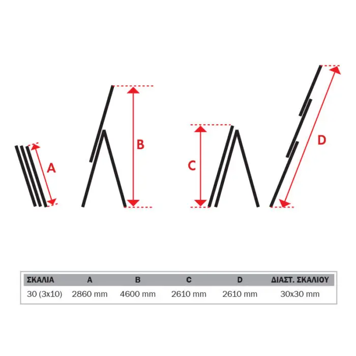 BULLE: ΣΚΑΛΑ ΑΛΟΥΜΙΝΙΟΥ ΤΡΙΠΛΗ ΕΠΕΚΤΕΙΝΟΜΕΝΗ - 3x10 ΣΚΑΛΙΑ - Image 4