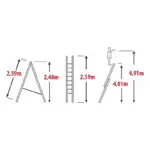 BULLE: ΣΚΑΛΑ ΑΛΟΥΜΙΝΙΟΥ ΔΙΠΛΗ ΕΠΕΚΤΕΙΝΟΜΕΝΗ PROFESSIONAL 2x9 ΣΚΑΛΙΑ - Image 2