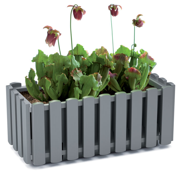 PROSPERPLAST Γλάστρα Boardee Fence Ανθρακί 38x18x16,2cm DDEF400-S433 - Image 4