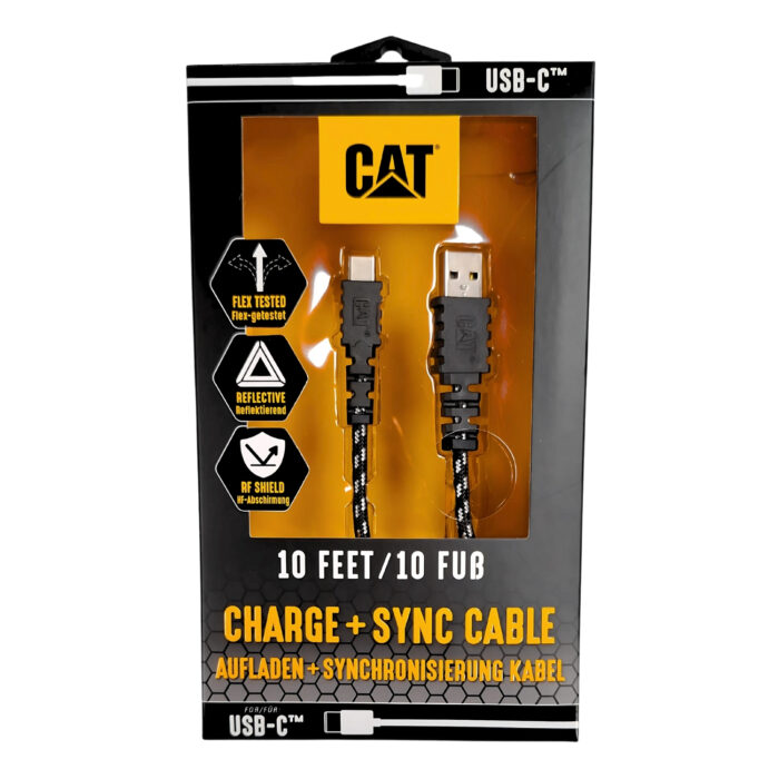 CAT Καλώδιο φόρτισης USB to USB-C 18W μαύρο 3m USBC-G - Image 1