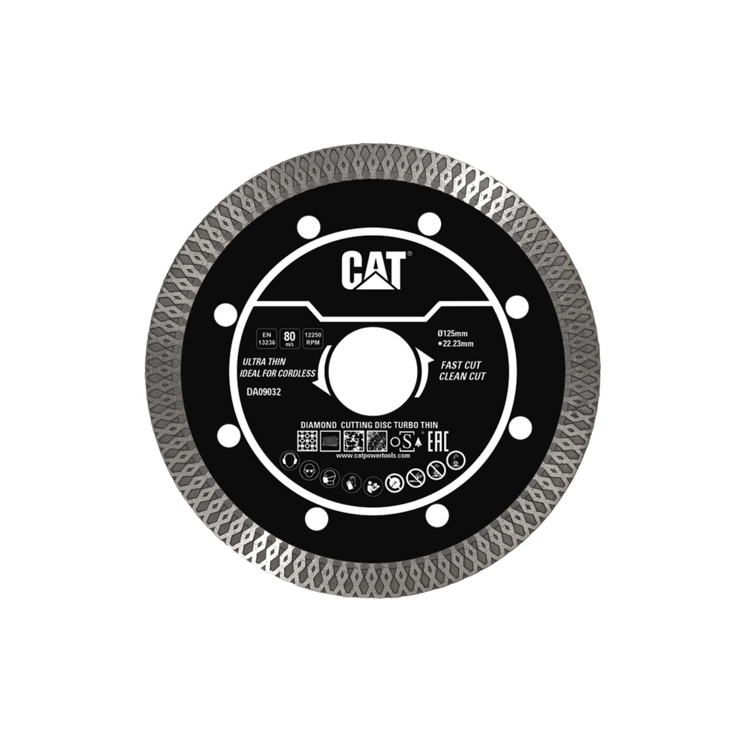 02-3437 CAT Δίσκος κοπής διαμαντέ Turbo Super Thin (Gres) 125x22.23x1.4mm DA09032 - Image 1