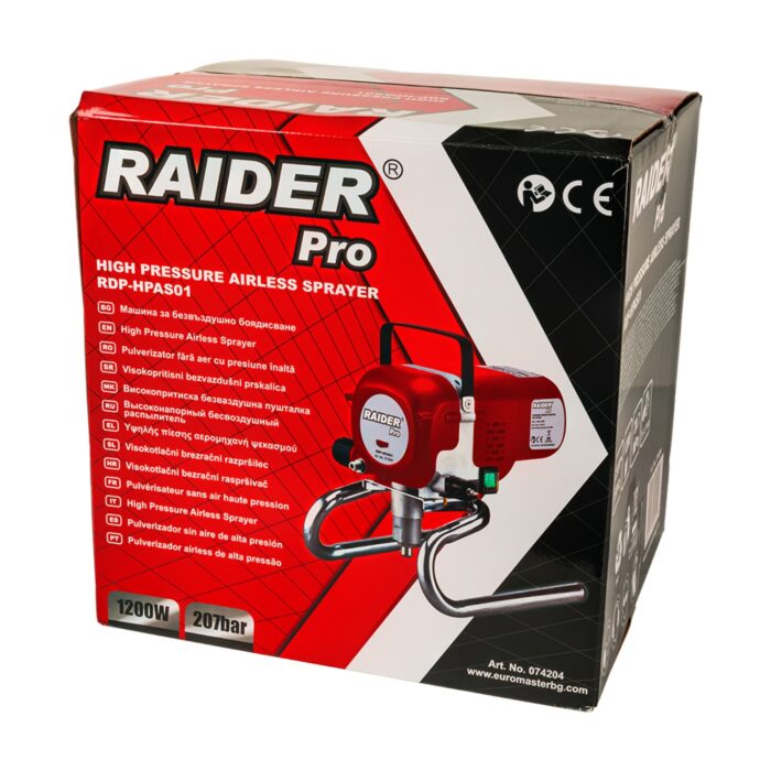 RAIDER Πιστόλι βαφής ηλεκτρικό airless 1200W 207bar RDP-HPAS01 074204 - Image 7