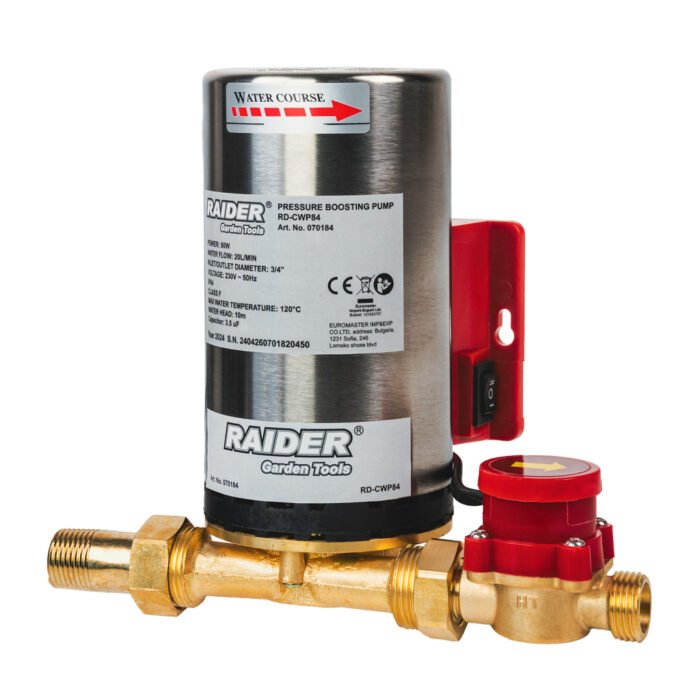 10-6506 RAIDER Πιεστικό 90W 3/4" 20L/min 10m INOX 1,2m RD-CWP84 070184 - Image 1