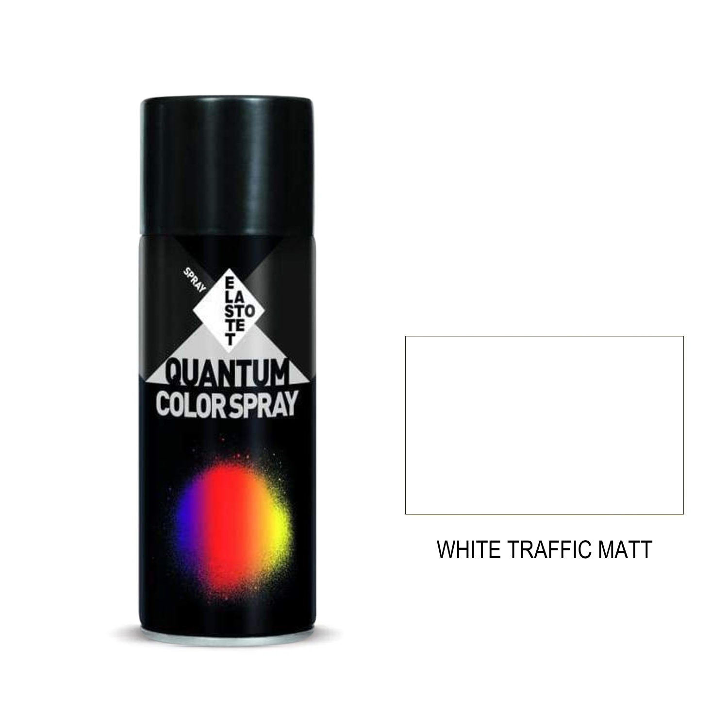 02-2496 Σπρέι άσπρο ματ "white traffic matt" Quantum RAL 9016 - 400ml - Image 1
