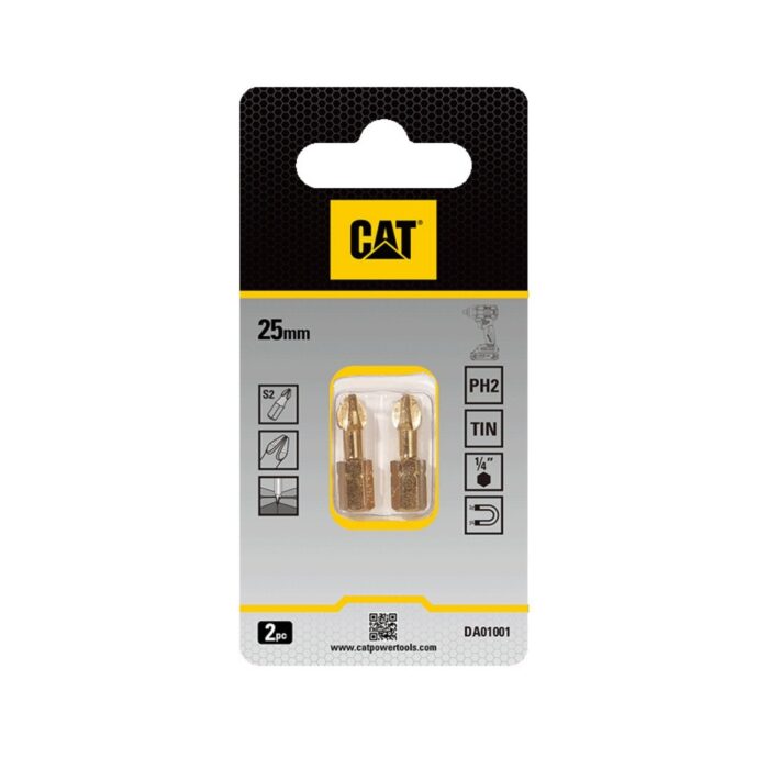 CAT Μύτη κατσαβιδιού σταυρός με μέγεθος PH2 25mm συσκευασία 2τεμ. DA01001 - Image 3