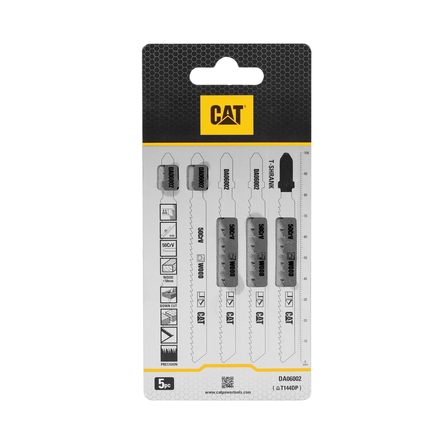 02-3447 CAT Λάμα σέγας ξύλου 100mm T144DP σετ:5τεμ. DA06002 - Image 1