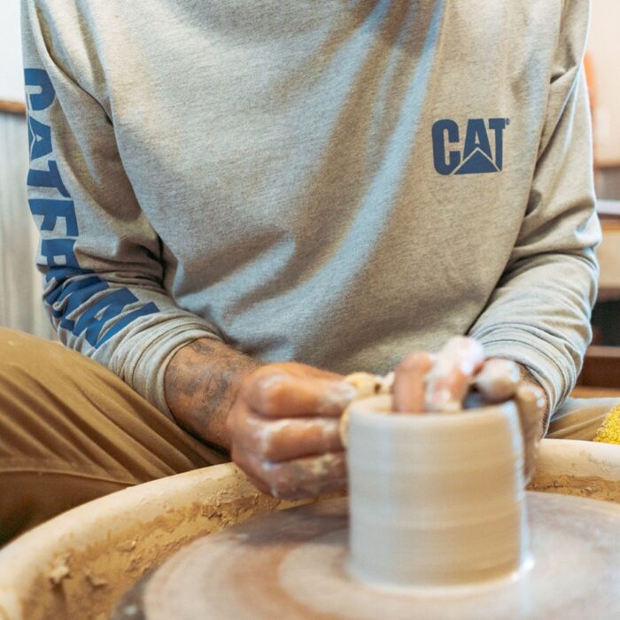 CAT Μπλουζάκι μακρυμάνικο trademark tee πράσινο 2XL 1510034-16-5808 - Image 4