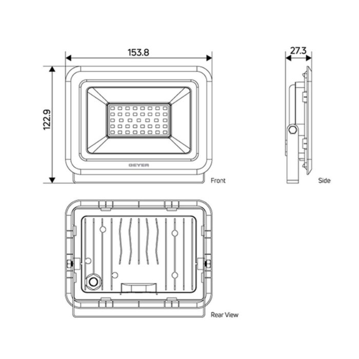GEYER Προβολέας led μαύρος 30W 4000K 2700LM LPRM30CE - Image 4