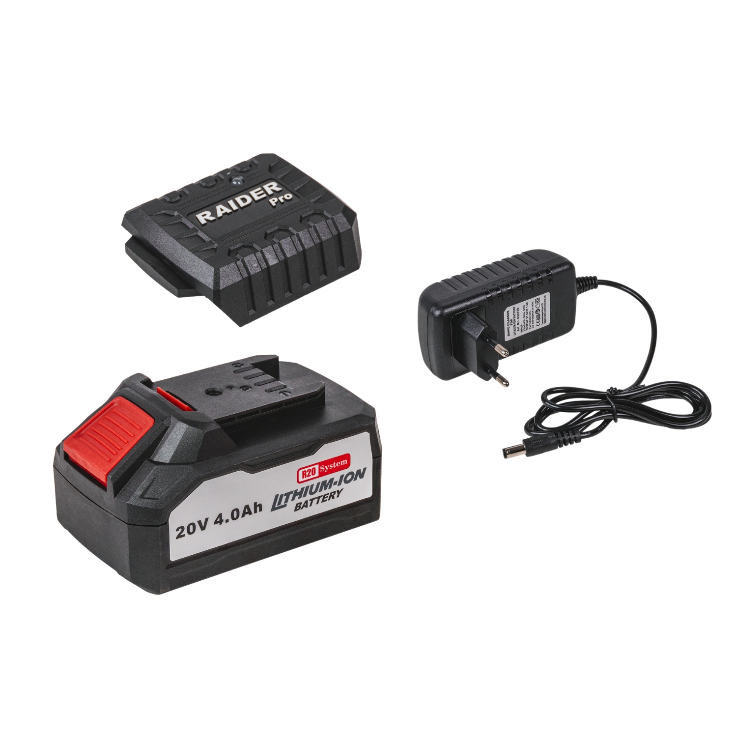 10-6462 RAIDER R20 Φορτιστής & μπαταρία Li-ion 20V 4Ah RDP-R20 032134 - Image 1