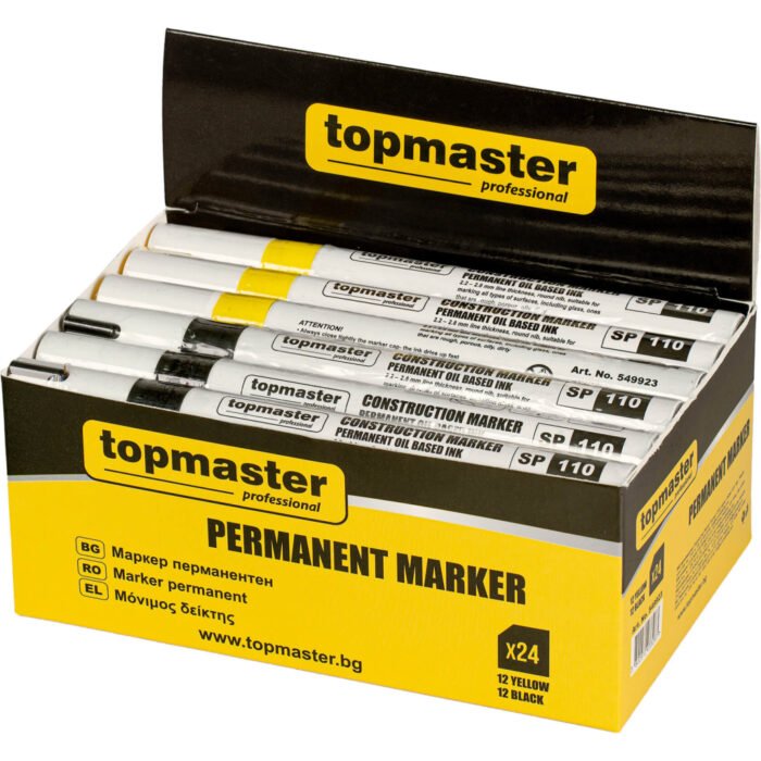TOP MASTER Μαρκαδόρος ανεξίτηλος 2.8mm μαύρος & κίτρινος 549923 - Image 3
