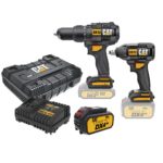 CAT Combo-06 Δραπανοκατσάβιδο κρουστικό DX12B + μπουλονόκλειδο DX72B + κασετίνα + δώρο μπαταρία 4.0Ah DXB4 + δώρο φορτιστή DXC4 - Image 2