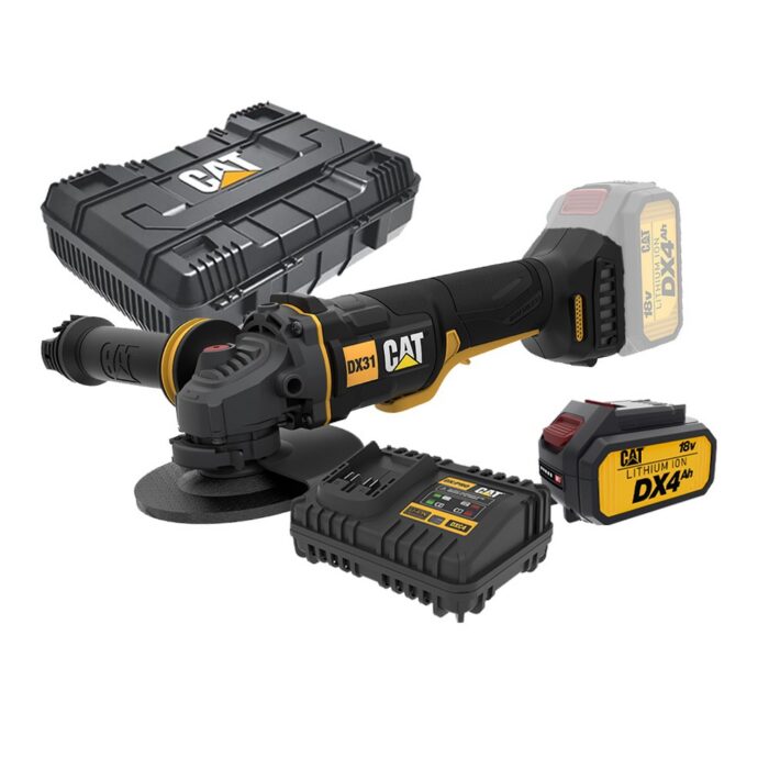 CAT Combo-12 Γωνιακός τροχός μπαταρίας 125mm DX314B + κασετίνα -50% + δώρο μπαταρία 4.0ah DXB4 + δώρο φορτιστή DXC4 - Image 2