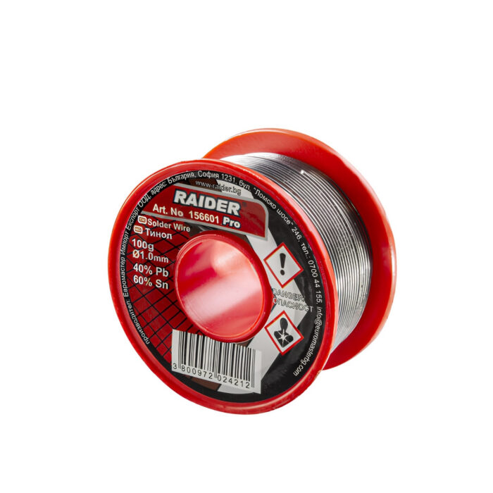 RAIDER Καλάι κόλληση 1ΜΜ 100g 60%Sn 40%Pb Pro 156601 - Image 2