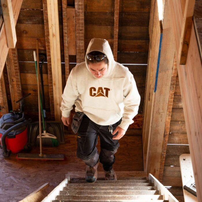 CAT Μπλούζα φούτερ με κουκούλα trademark κρεμ/μπεζ 2XL 1050048 - Image 5