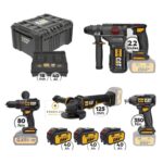 CAT Combo-21 Γωνιακός DX314B, Δράπανο DX1130B, Μπουλονόκλειδο DX72B, Σκαπτικό DX21B, Εργαλειοθήκη DA41003