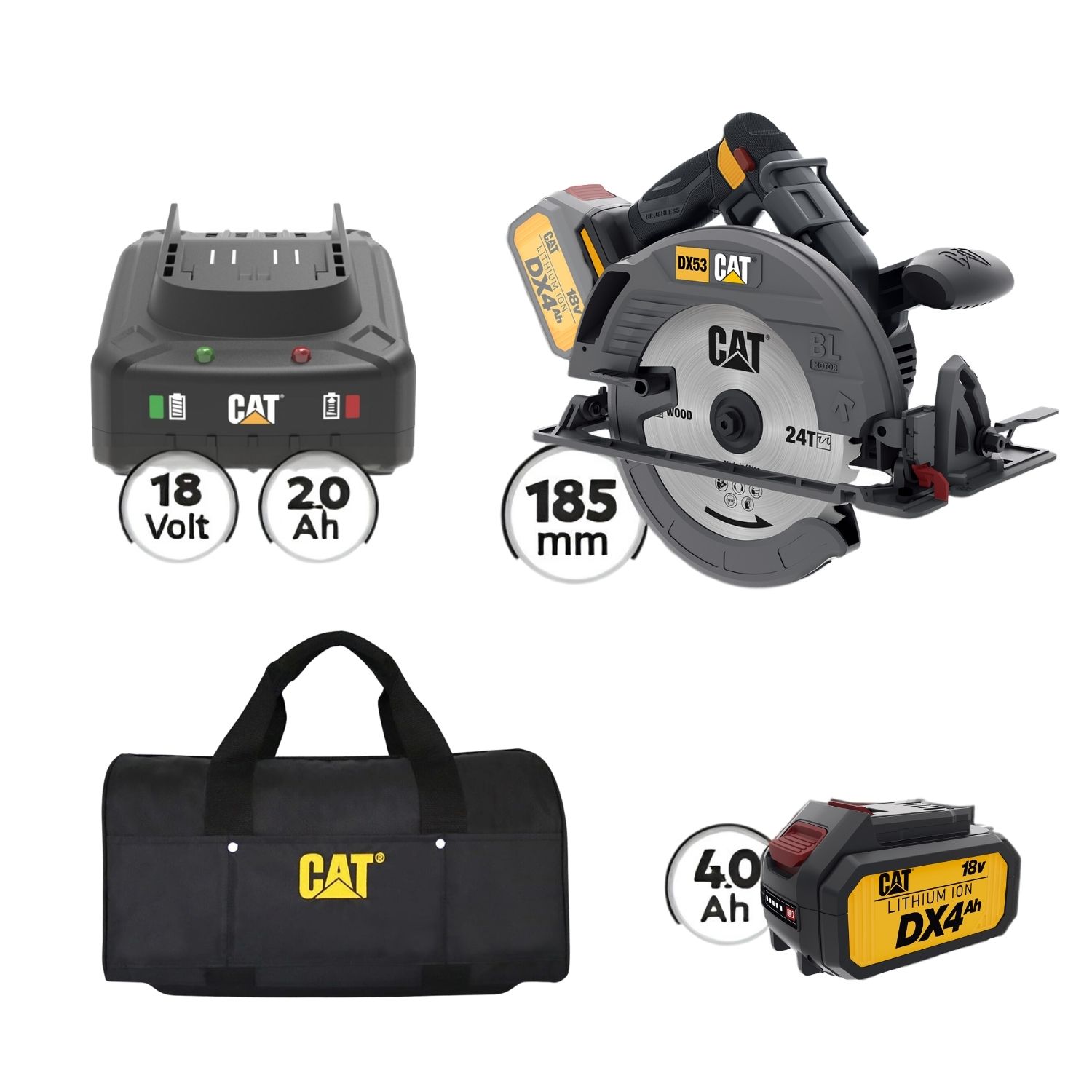 02-5648 CAT Combo-37 Δισκοπρίονο DX53B, Τσάντα υφασμάτινη - Image 1